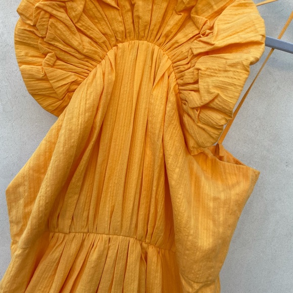 ❌SOLD❌Mara Hoffman Clareta Dress Saffron Yellow Midi - Picture 12 of 15